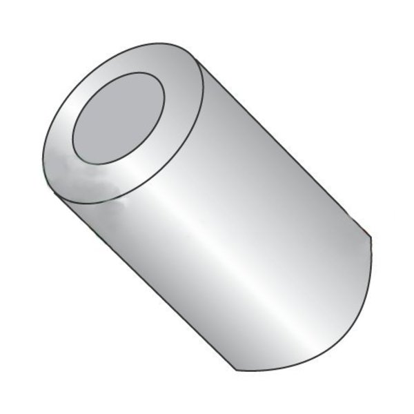 Newport Fasteners Round Spacer, #4 Screw Size, Plain Aluminum, 5/8 in Overall Lg, 0.114 in Inside Dia 533971